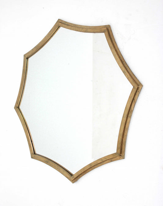 33 X 33 X 1 Gold Curved Hexagon Frame  Cosmetic Mirror