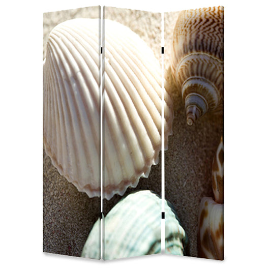 1 x 48 x 72 Multi Color Wood Canvas Sea Shell  Screen