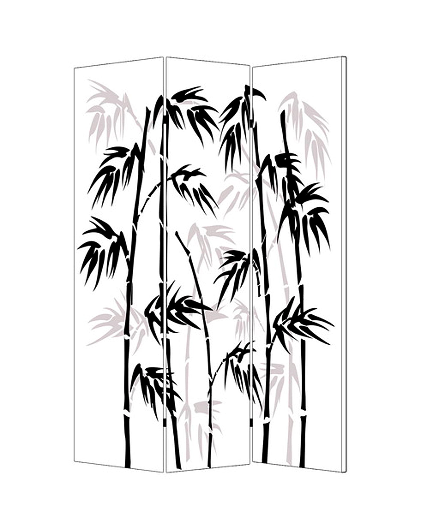 1 x 48 x 72 Multi Color Wood Canvas Bamboo Leaf  Screen