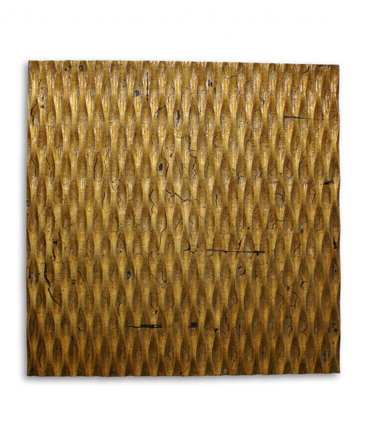 1 X 24 X 24 Gold Metallic Ridge - Wall Art