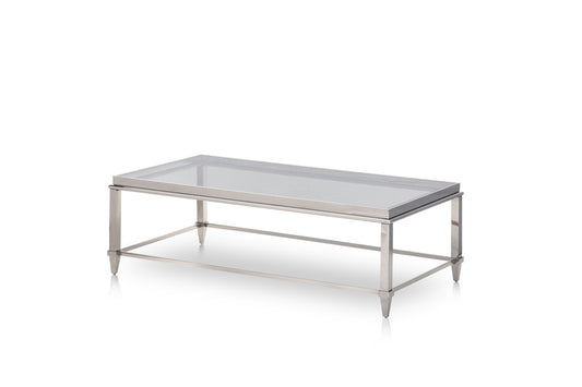 18" Steel And Glass Coffee Table
