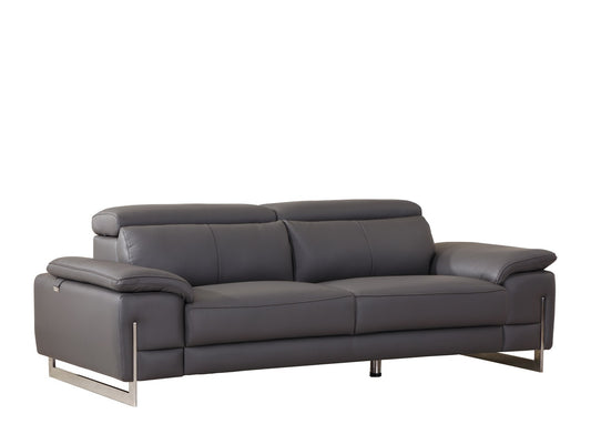 31" Tasteful Dark Grey Leather Sofa