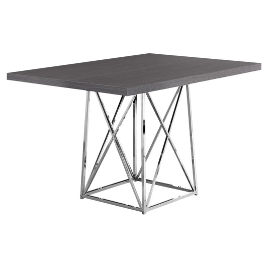 36" X 48" 31" Grey  Particle Board Ad Chrome Metal  Dining Table