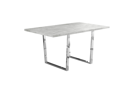 35.5" x 59" x 30.25" Grey Particle Board Metal  Dining Table
