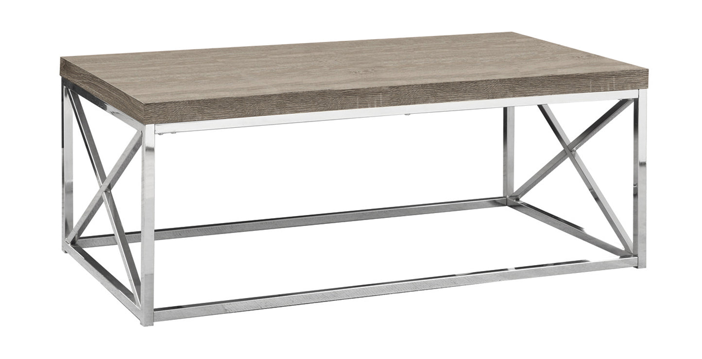 X Trestle Dark Taupe and Chrome Coffee Table