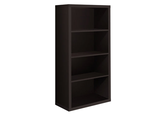 11.75" X 23.75" X 47.5" Cappuccino Particle Board Adjustable Shelves  Bookshelf