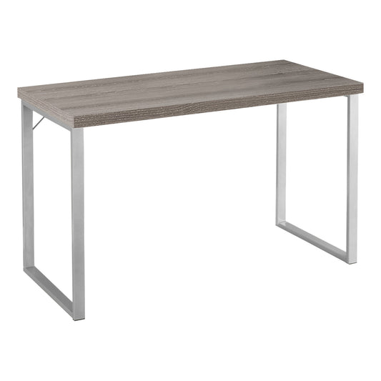 23.75" x 47.25" x 30" Dark Taupe Silver Particle Board Hollow Core Metal  Computer Desk