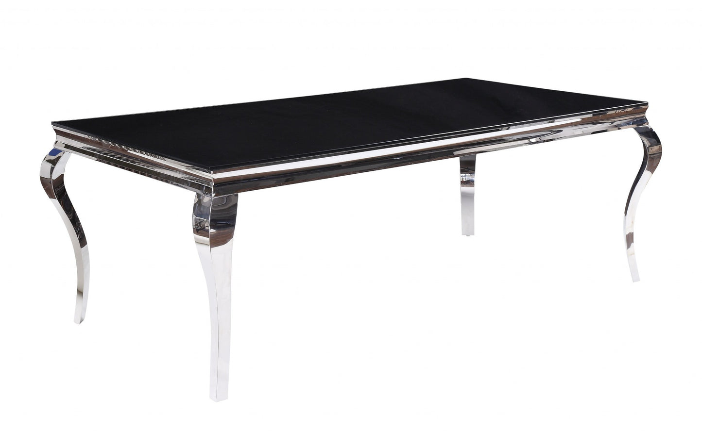 40' X 80' X 30' Stainless Steel Black Glass  Dining Table