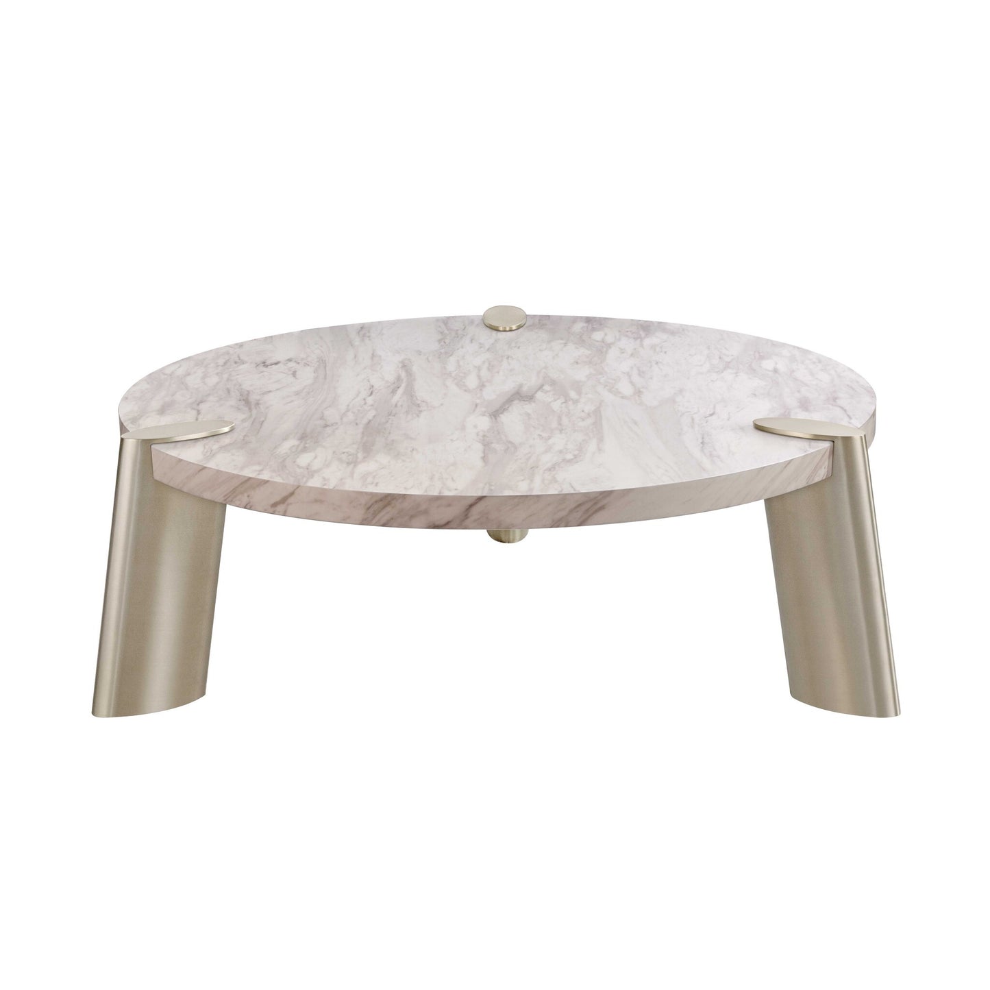 48 X 48 X 17 White Marble Coffee Table