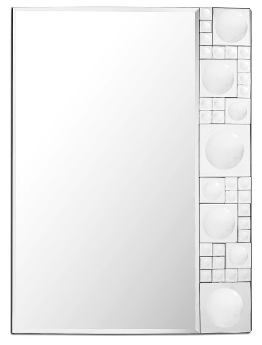 38" Painted Rectangle Accent Mirror Wall Mounted With Glass Frame