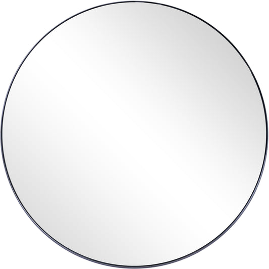 32" Painted Round Accent Mirror Wall Mounted With Metal Frame