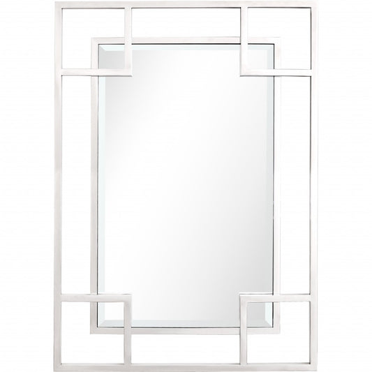 42" Painted Rectangle Accent Mirror Wall Mounted With Metal Frame