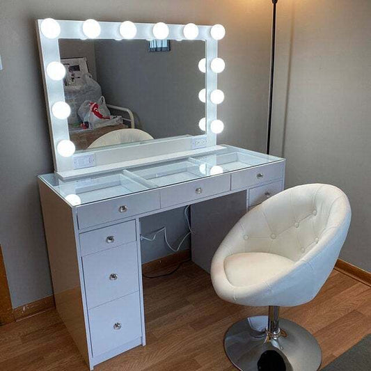 28" Painted Rectangle Bathroom Over Vanity Mirror Wall Mounted With Wood Frame